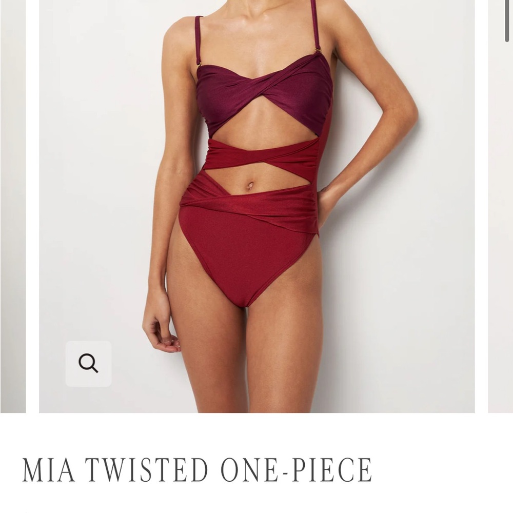 Mia Twisted One-Piece Swimsuit - Burgundy